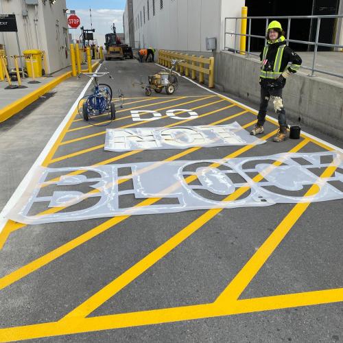  | Amazon warehouse truck lane markings | Line Painting and Pavement Marking in Edmonton Area 